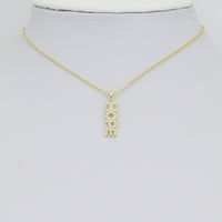 Clear CZ Gold Hope Word Pendant charm for Necklace Bracelet Jewelry Making Supply, Sku#LX928
