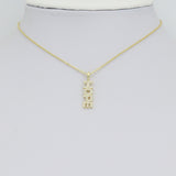 Clear CZ Gold Hope Word Pendant charm for Necklace Bracelet Jewelry Making Supply, Sku#LX928