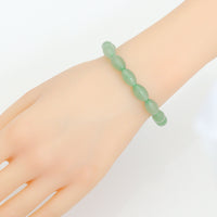 8x12mm Barrel Green Aventruine Strechy Bracelet, Sku#EF703