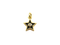 Enamel Colorful Star Charm Pendant,CZ Micro Pave Oil Drop pendant,Enamel pendant,Enamel Jewelry,9x11mm, sku#F1054