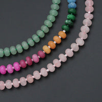 Pink Rainbow adventure green Roundelle Gemstone necklace, sku#EF810