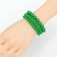 Round Smooth Jade Stretchy Bracelet, Sku#EF726