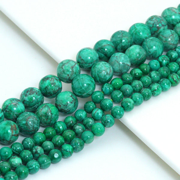 Smooth Round Africa Turquoise beads, 6mm/8mm/10mm/12mm Blue Green Gemstone beads, Africa Turqoise beads, 15.5inch strand, SKU#U268