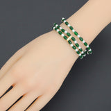 4x6mm Faceted Barrel Jade Stretchy Bracelet, Sku#EF699