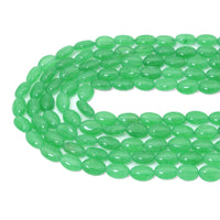 6x9mm/8x10mm Apple Green Smooth Oval Jade Beads, Sku#U2343
