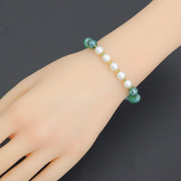 8mm Agate wiht MOP Stretchy Bracelet, Sku#EF705