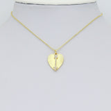 CZ Arrow On Heart Charm, Sku#Z1436