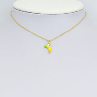 Yellow Enamel Banana Charm Pendant, Sku#Y1039