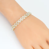 Rectangle CZ Watch Band Style Bracelet, Sku#A348