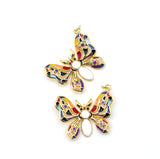 Colorful Enamel Butterfly Shape Pendant,18K Gold Filled Butterfly Pendant, Necklace Bracelet Charm Pendant, 32x25mm,Sku#LK493