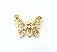 Colorful Enamel Butterfly Shape Pendant,18K Gold Filled Butterfly Pendant, Necklace Bracelet Charm Pendant, 32x25mm,Sku#LK493