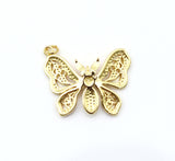 Colorful Enamel Butterfly Shape Pendant,18K Gold Filled Butterfly Pendant, Necklace Bracelet Charm Pendant, 32x25mm,Sku#LK493