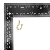 Clear Square CZ Gold U Shape Charm Pendant, Sku#LX760