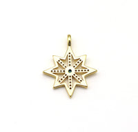 CZ Micro Pave North Star Shape Pendant, 18K Gold Filled Star Charm, Necklace Bracelet Charm Pendant, 25x21mm,Sku#LK496