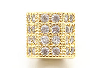 CZ Big Hole Six-sided/Hexagonal Tube Clear Micro Pave Beads, Cubic Zirconia Beads, 7x7mm, Sku#G152