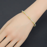 7'' Bright Gold silver Hematite Stretchy Bracelet, Sku#EF733