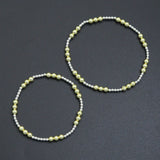 7'' Bright Gold silver Hematite Stretchy Bracelet, Sku#EF733