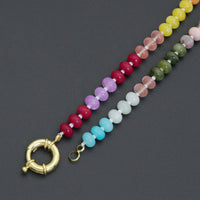 New Rainbow Color Rondelle Gemstone beads necklace, sku#EF814