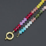 New Rainbow Color Rondelle Gemstone beads necklace, sku#EF814