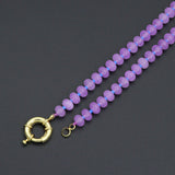 Blue Purple Roundelle Gemstone beads necklace, sku#EF812