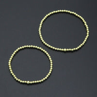 7'' Bright Silver and Gold Hematite Stretchy Bracelet, Sku#EF735