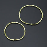 7'' Bright Silver and Gold Hematite Stretchy Bracelet, Sku#EF735