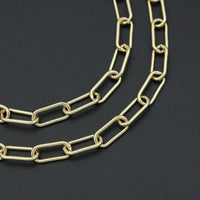 Paperclip Link Chain Necklace with CZ Lobster, sku#EF816