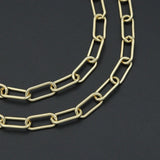 Paperclip Link Chain Necklace with CZ Lobster, sku#EF816