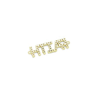 Gold Clear CZ Faith Word Shape Charm Pendant, Sku#A358