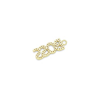 Gold Silver CZ Boss Word Charm Pendant, Sku#A359