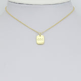 Gold Angel Number Rectangle Charms/Pendants, Sku#LX931