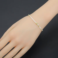 2.5mm Gold Hematite white jade Stretchy Bracelet, Sku#EF748