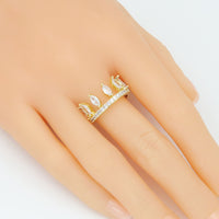 Eye Shape Crystal Crown Adjustable Ring, Sku#A363