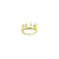 Eye Shape Crystal Crown Adjustable Ring, Sku#A363