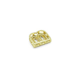 Gold Silver Clear CZ Initial Letter Charm, Personalized Charm, Sku#A364