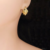 Gold Chunky Geometric Design Earrings, Sku#LX446