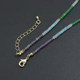 New Rainbow Color Rondelle Gemstone beads necklace, sku#EF817