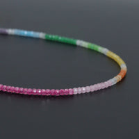 New Rainbow Color Rondelle Gemstone beads necklace, sku#EF817
