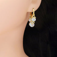 Clear Diamond CZ Dangle heart Earrings, Sku#LX447