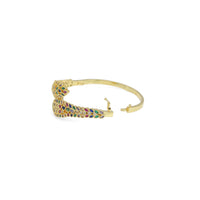 Colorful CZ Feather Wrap Statement Bracelet, Sku#LX540