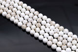 NEW!!! Natural White Howlite with Light Vein Round Smooth Beads, 6mm/8mm/10mm/12mm/14mm Genuine Howlite, 15.5'' Full Strand, Sku#U1179