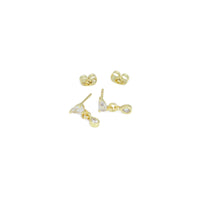 Dainty Teardrop CZ Pendant Earrings, Sku#A371