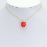 Red Enamel  Litchi Charm Pendant,Sku#LK1230