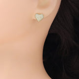 Clear CZ Heart Stud Earrings, Sku#A374