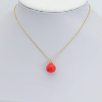 Red Enamel Pear Charm Pendant,Sku#LK1231