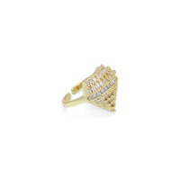 Clear Colorful CZ Diamond Shape Statement Adjustable Ring, Sku#LX544
