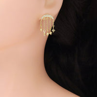 Cresent Moon Dangle Star Dangle Earrings, Sku#LD529
