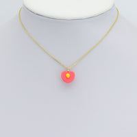 Pink Enamel Gold Peach Charm Pendant,Sku#LK1232