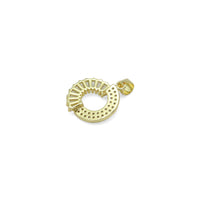 Baguette CZ Gold Round Donut Ring Charm Pendant, Sku#LK1072