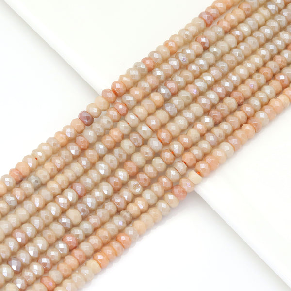 Mystic Pink Aventurine Rondelle Faceted Beads, Sku#U1789